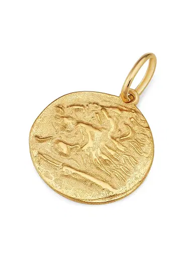 Oradina Women's 14K Yellow Gold Greek Lion Medallion Pendant Charm - Gold | Thumbnail 4 Oradina Women's 14K Yellow Gold Greek Lion Medallion Pendant Charm - Gold | Thumbnail 4