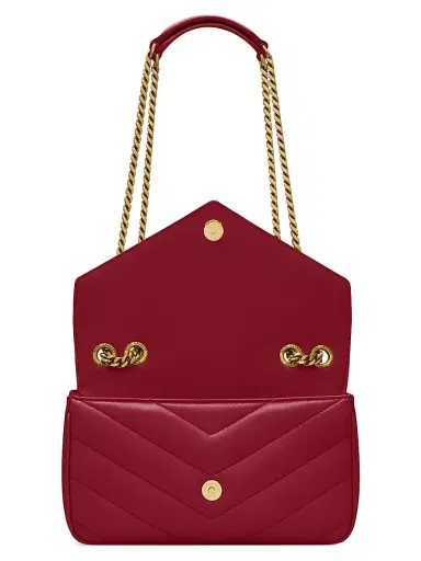 Saint Laurent Women's Loulou Shoulder Bag in Lambskin Leather - Deeply Red | Thumbnail 2 Saint Laurent Women's Loulou Shoulder Bag in Lambskin Leather - Deeply Red | Thumbnail 2
