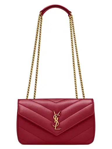 Saint Laurent Women's Loulou Shoulder Bag in Lambskin Leather - Deeply Red | Thumbnail 1 Saint Laurent Women's Loulou Shoulder Bag in Lambskin Leather - Deeply Red | Thumbnail 1