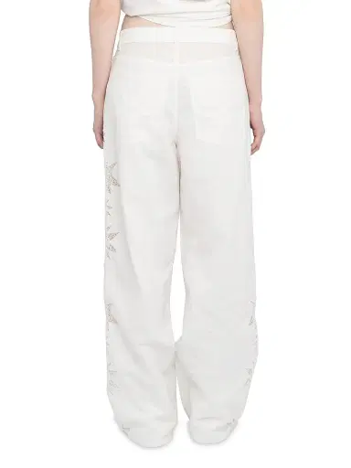 Zadig & Voltaire Women's Elfy Cotton-Linen Embroidered Wide-Leg Pants - Judo - Size XL | Thumbnail 5