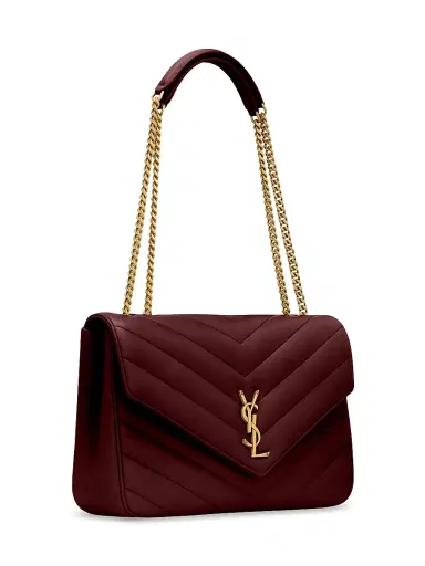 Saint Laurent Women's Loulou Large Shoulder Bag in Lambskin Leather - Rouge Cabernet | Thumbnail 2 Saint Laurent Women's Loulou Large Shoulder Bag in Lambskin Leather - Rouge Cabernet | Thumbnail 2