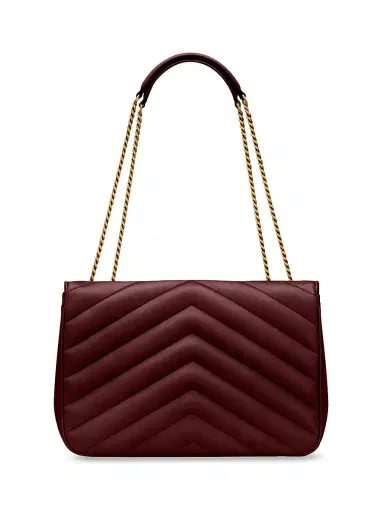 Saint Laurent Women's Loulou Large Shoulder Bag in Lambskin Leather - Rouge Cabernet | Thumbnail 3 Saint Laurent Women's Loulou Large Shoulder Bag in Lambskin Leather - Rouge Cabernet | Thumbnail 3