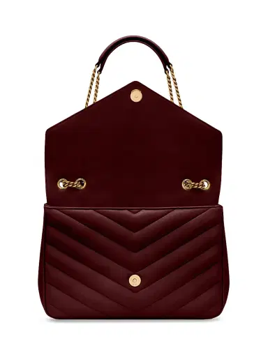 Saint Laurent Women's Loulou Large Shoulder Bag in Lambskin Leather - Rouge Cabernet | Thumbnail 4 Saint Laurent Women's Loulou Large Shoulder Bag in Lambskin Leather - Rouge Cabernet | Thumbnail 4