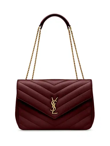 Saint Laurent Women's Loulou Large Shoulder Bag in Lambskin Leather - Rouge Cabernet | Thumbnail 1 Saint Laurent Women's Loulou Large Shoulder Bag in Lambskin Leather - Rouge Cabernet | Thumbnail 1