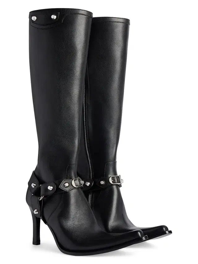 Women's City Boots with Harness - Black