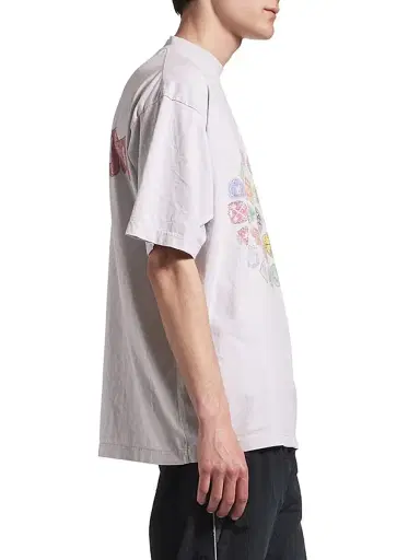 Balenciaga Men's Spiral Crest Medium Fit T-Shirt - Dirty White - Size XXL | Thumbnail 5