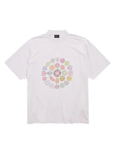 Balenciaga Men's Spiral Crest Medium Fit T-Shirt - Dirty White - Size XXL | Thumbnail 1