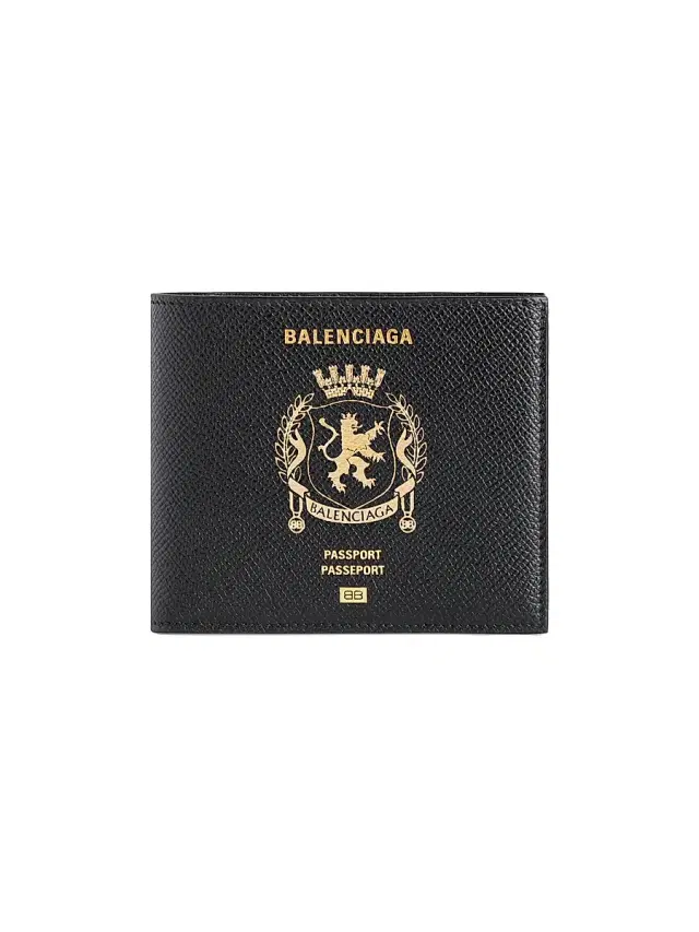 Balenciaga Men's Passport Square Folded Wallet - Black