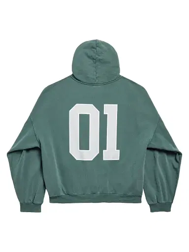 Balenciaga Men's Basketball Fit Hoodie - Dark Green | Thumbnail 2
