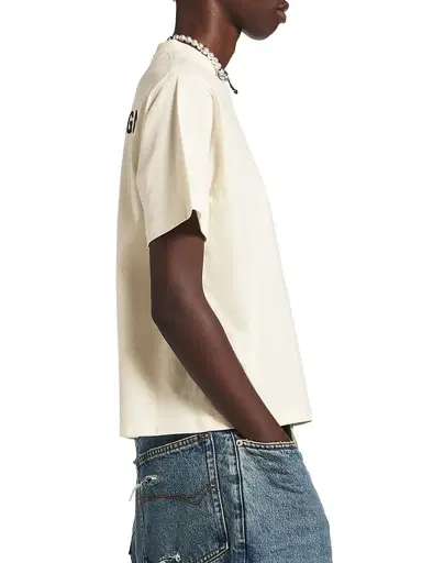 Balenciaga Women's Back T Shirt Medium Fit - Cream - Size XL | Thumbnail 4