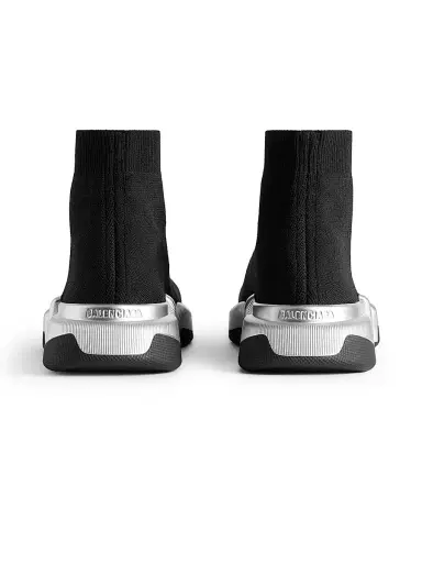 Balenciaga Men's Speed 2.0 Recycled Knit Sneakers - Black Silver - Size 11 | Thumbnail 3