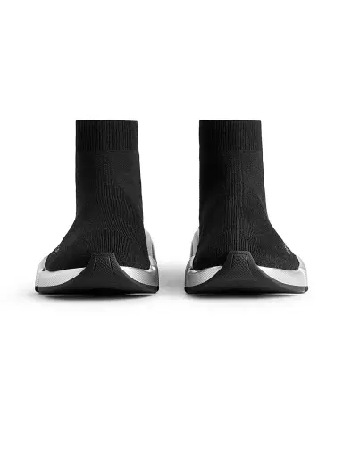 Balenciaga Men's Speed 2.0 Recycled Knit Sneakers - Black Silver - Size 11 | Thumbnail 4