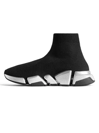Balenciaga Men's Speed 2.0 Recycled Knit Sneakers - Black Silver - Size 11 | Thumbnail 5