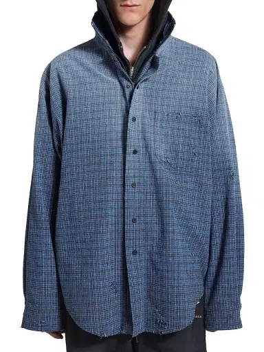 Balenciaga Men's Zip-Up Shirt - Blue - Size XS | Thumbnail 5 Balenciaga Men's Zip-Up Shirt - Blue - Size XS | Thumbnail 5