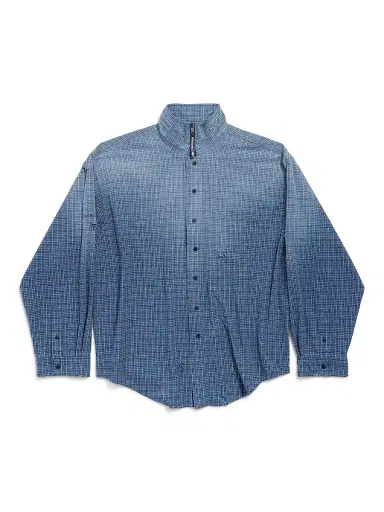 Balenciaga Men's Zip-Up Shirt - Blue - Size XS | Thumbnail 1 Balenciaga Men's Zip-Up Shirt - Blue - Size XS | Thumbnail 1