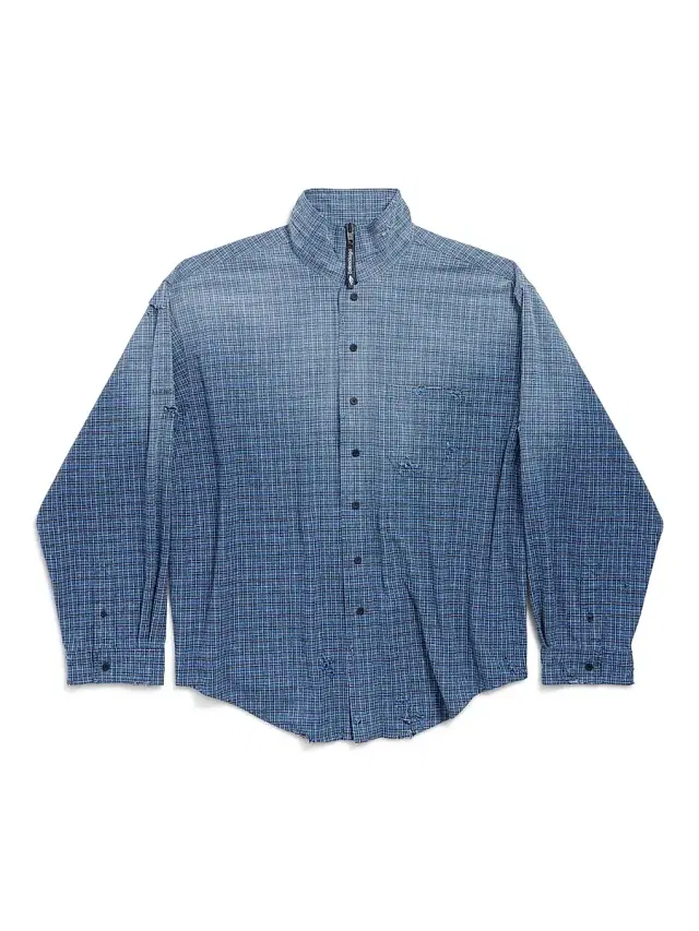 Men's Zip-Up Shirt - Blue