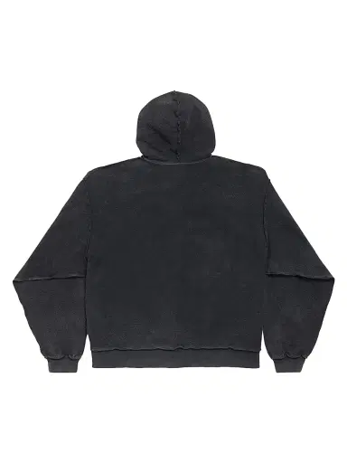 Balenciaga Men's 3B Sports Icon Inside-Out Zip-Up Hoodie - Black Faded - Size Large | Thumbnail 2