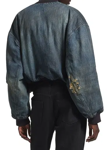 Balenciaga Women's Standard Denim Bomber - Blue - Size XL | Thumbnail 4
