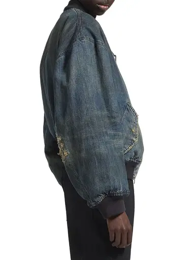 Balenciaga Women's Standard Denim Bomber - Blue - Size XL | Thumbnail 5