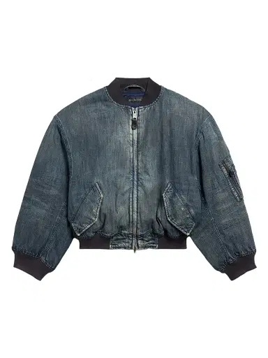Balenciaga Women's Standard Denim Bomber - Blue - Size XL | Thumbnail 1