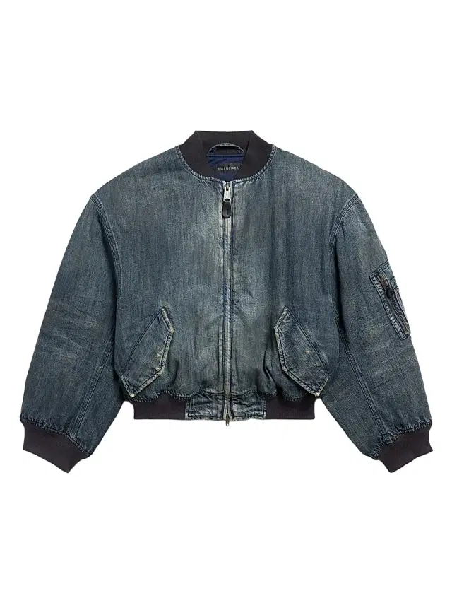 Balenciaga Women's Standard Denim Bomber - Blue