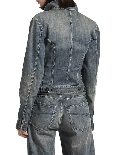 Balenciaga Women's Corseted Denim Jacket - Blue - Size XL | Thumbnail 3