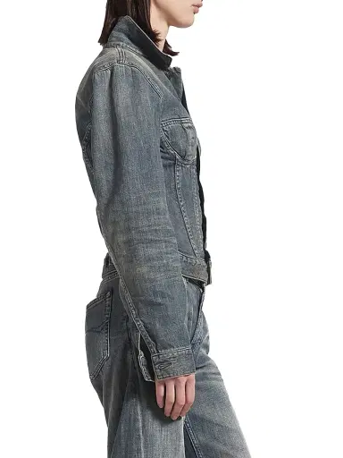 Balenciaga Women's Corseted Denim Jacket - Blue - Size XL | Thumbnail 5