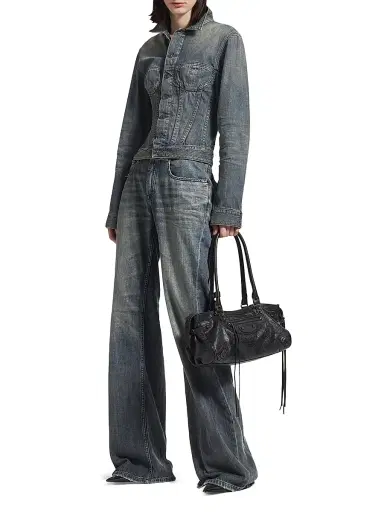 Balenciaga Women's Corseted Denim Jacket - Blue - Size XL | Thumbnail 6