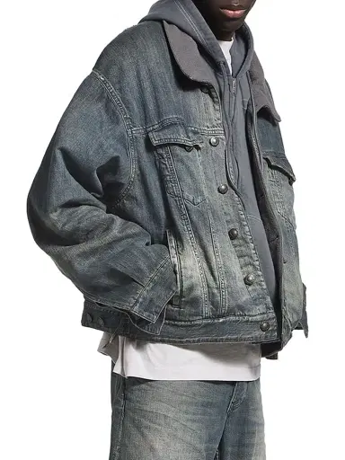 Balenciaga Men's Layered Lined Denim Jacket - Blue - Size Medium | Thumbnail 5 Balenciaga Men's Layered Lined Denim Jacket - Blue - Size Medium | Thumbnail 5
