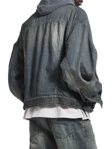 Balenciaga Men's Layered Lined Denim Jacket - Blue - Size Medium | Thumbnail 6 Balenciaga Men's Layered Lined Denim Jacket - Blue - Size Medium | Thumbnail 6