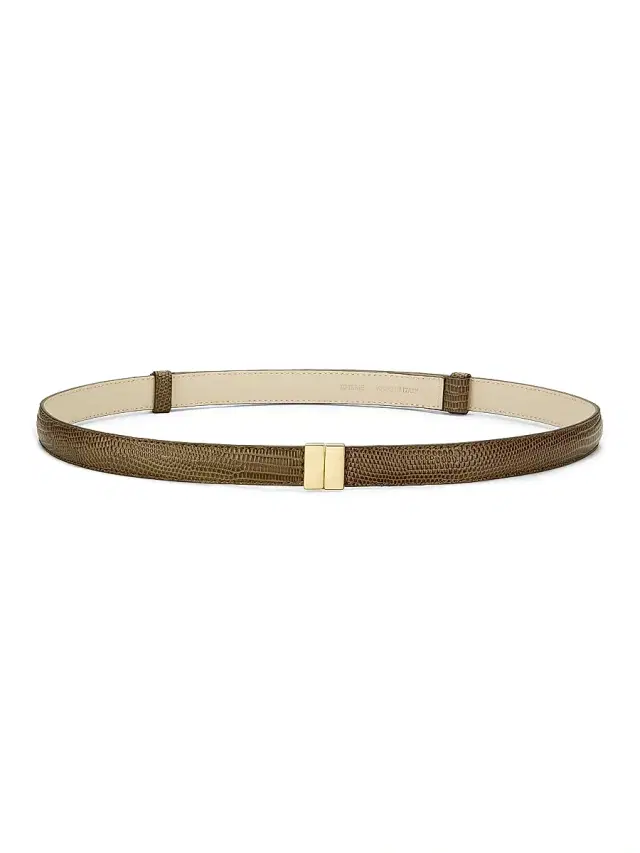 Toteme Women's Lizard-Embossed Belt - Dark Olive