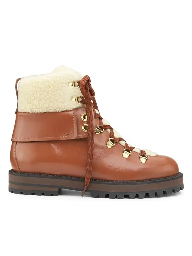 Odissì Women's Heidi Faux Fur-Trimmed Leather Ankle Boots - Brown