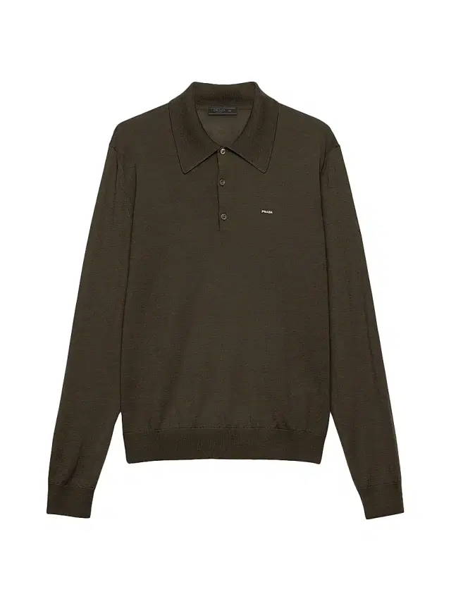 Men's Worsted Wool Polo Shirt - Green