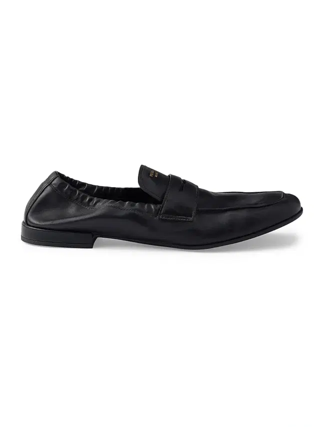 Prada Women's Shuffle Antiqued Leather Loafers - Black