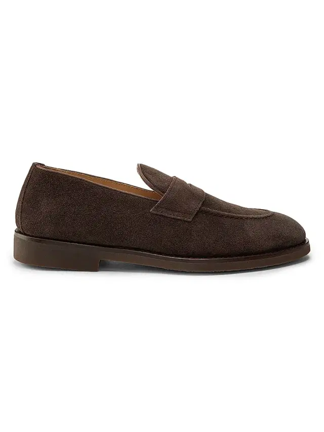 Men's Suede Loafers - Dark Brown