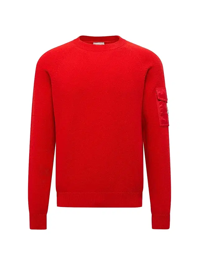 Men's Crew Neck Sweater in Mouliné Wool & Cashmere - Red