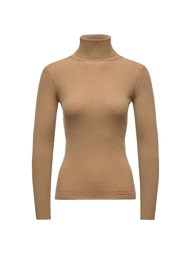 Women's Turtleneck Sweater in Wool - Brown