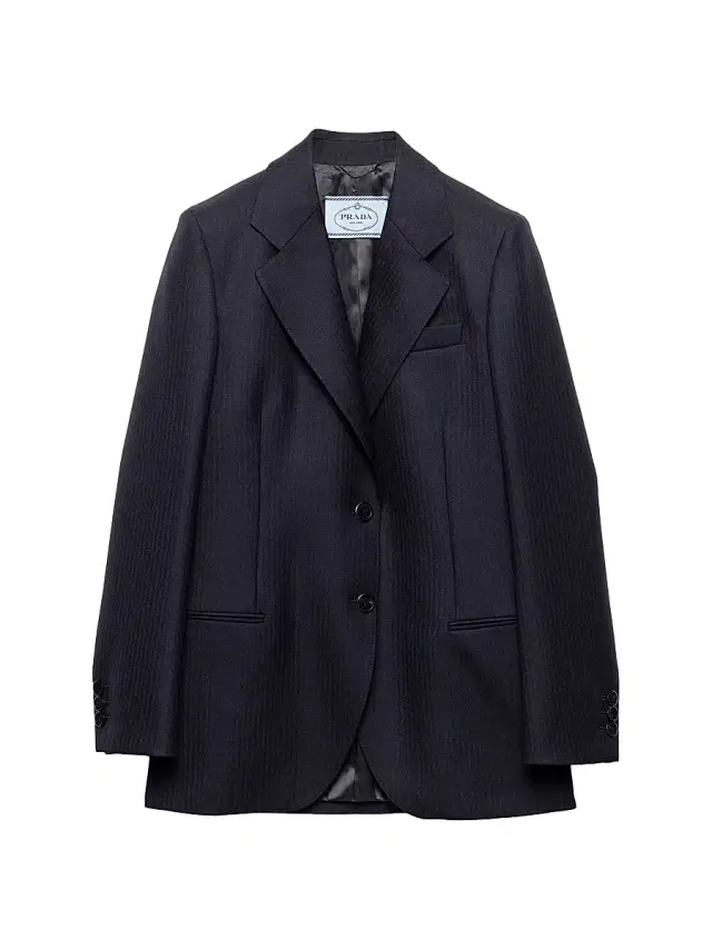 Women's Single-Breasted Chevron Jacket - Blue