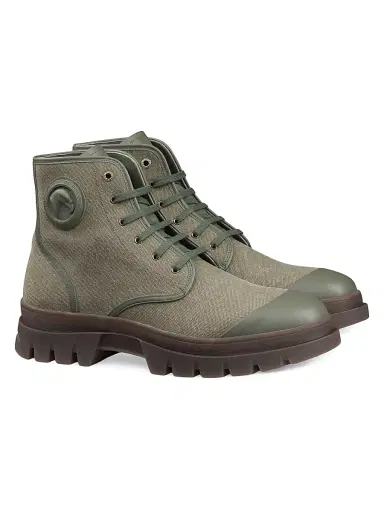 Stefano Ricci Men's Sophisticated Leather Ankle Boots - Dark Green - Size 7 | Thumbnail 2