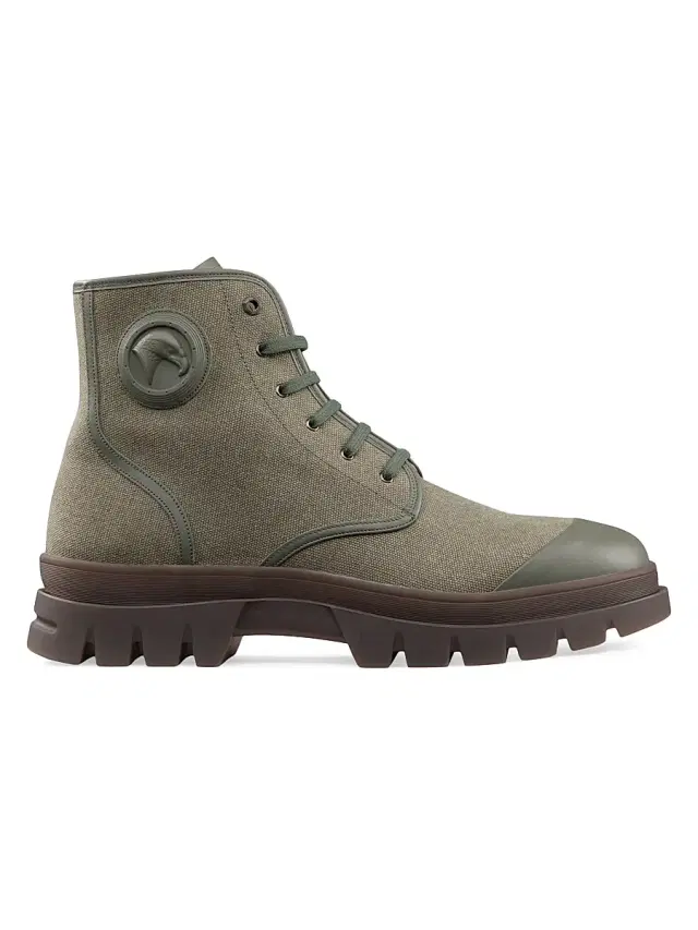Men's Sophisticated Leather Ankle Boots - Dark Green
