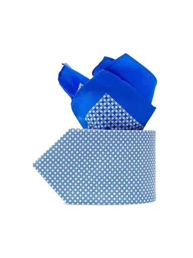 Stefano Ricci Men's Luxury Printed Silk Tie Set - Blue | Thumbnail 1