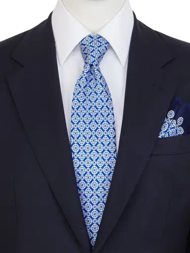Stefano Ricci Men's Luxury Printed Silk Tie Set - Blue | Thumbnail 2