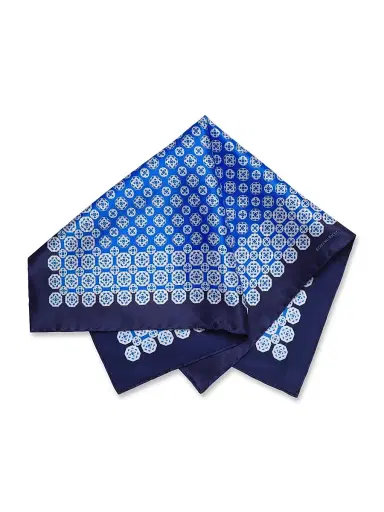 Stefano Ricci Men's Luxury Printed Silk Tie Set - Blue | Thumbnail 3