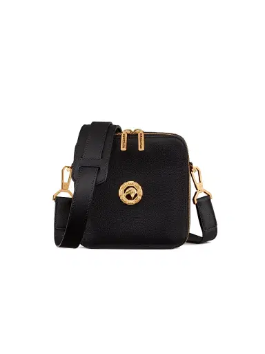 Stefano Ricci Men's Calfskin Leather Messenger Bag - Black | Thumbnail 2