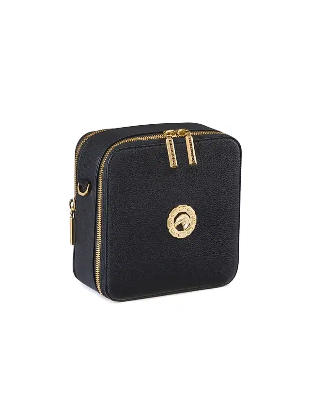 Stefano Ricci Men's Calfskin Leather Messenger Bag - Black