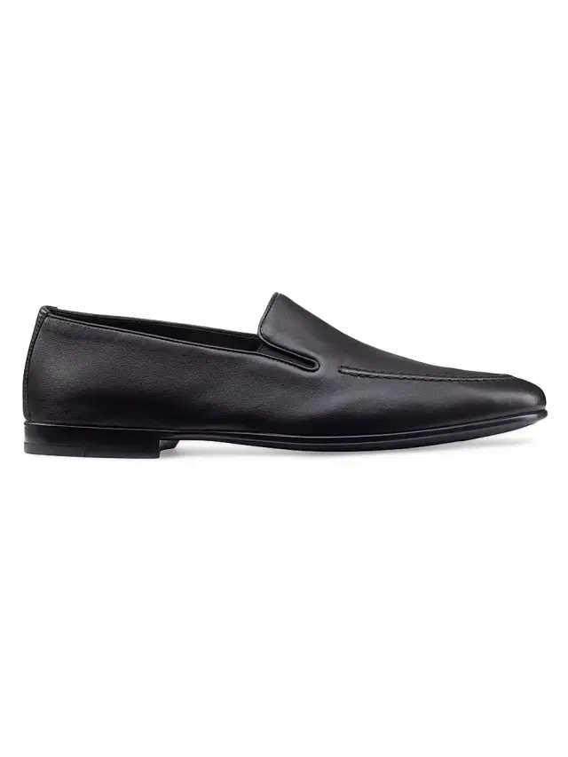 Men's Calfskin Leather Loafers - Black