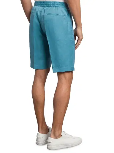 Stefano Ricci Men's Refined Linen-Silk Bermuda Shorts - Blue - Size 40 | Thumbnail 3