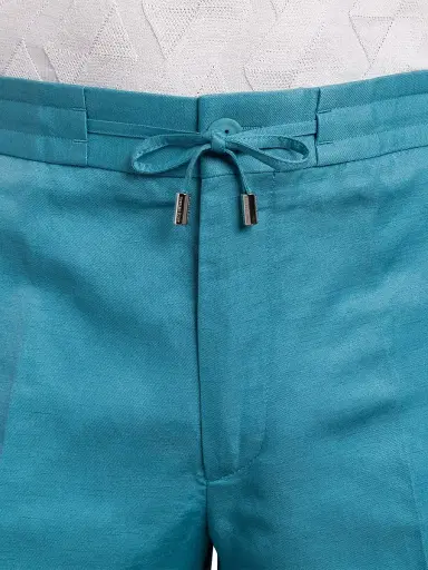 Stefano Ricci Men's Refined Linen-Silk Bermuda Shorts - Blue - Size 40 | Thumbnail 5