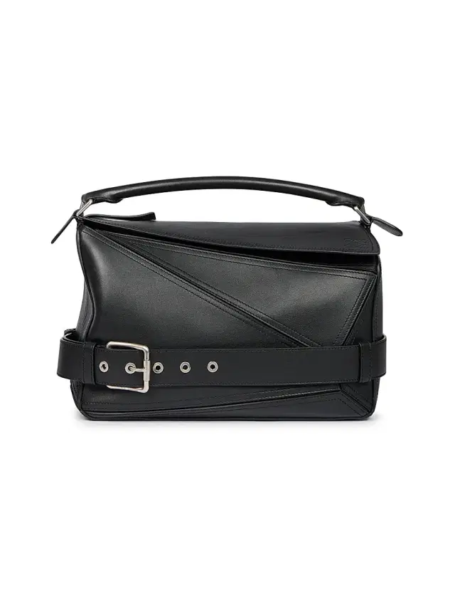 LOEWE Men's  Puzzle Leather Biker Bag - Black