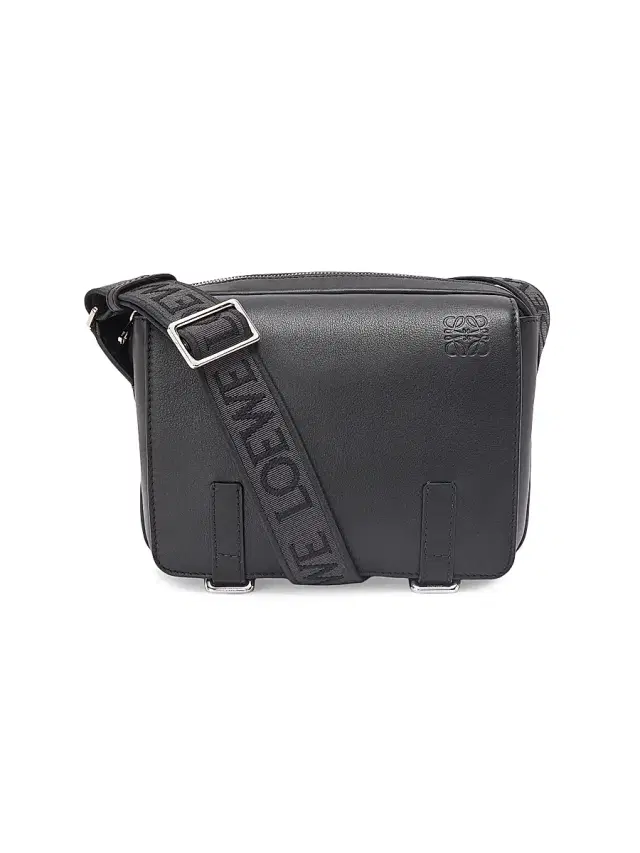 LOEWE Men's Extra-Small Military Leather Messenger Bag - Black
